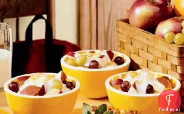 Vasitos de frutas con miel