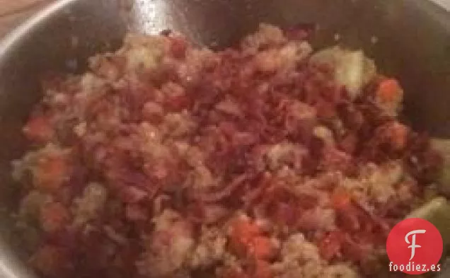 Ensalada de cuscús al curry con tocino