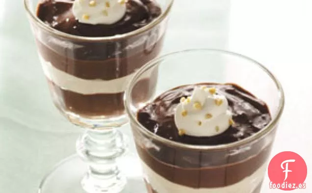 Parfaits de chocolate y mantequilla de maní