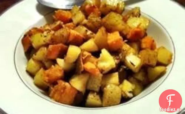Papas asadas con cebolla