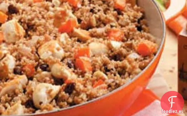 Pollo bulgur en sartén