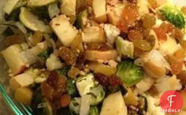 Manzanas asadas y coles de Bruselas