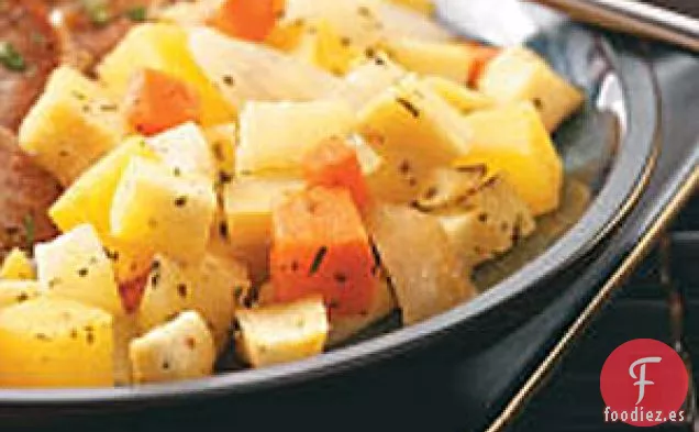 Verduras de raíz asadas saludables