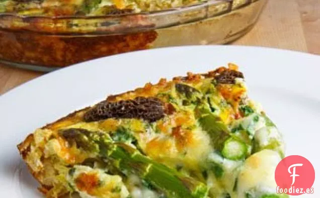 Quiche De Espárragos, Morcilla Y Rampa Con Corteza De Arroz Integral