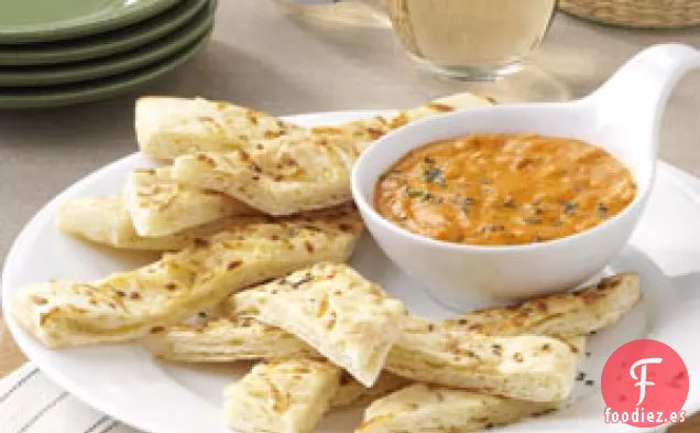 Dip de pizza de queso y pepperoni