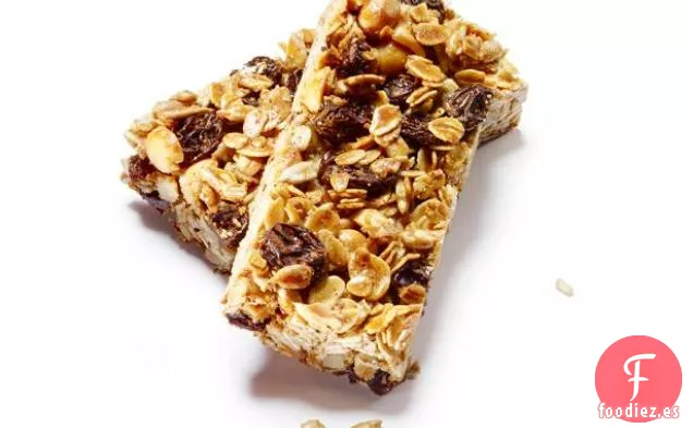 Barras de granola de cacahuete y pasas