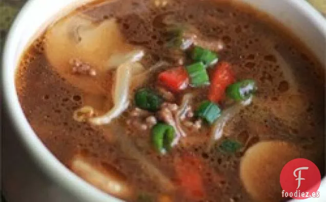Sopa de hamburguesa asiática