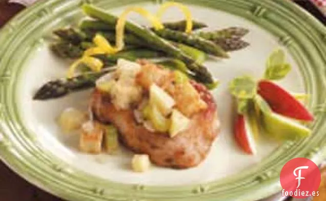 Chuletas de cerdo rellenas de manzana