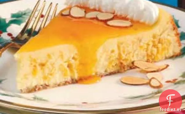 Tarta de queso con remolino de albaricoque