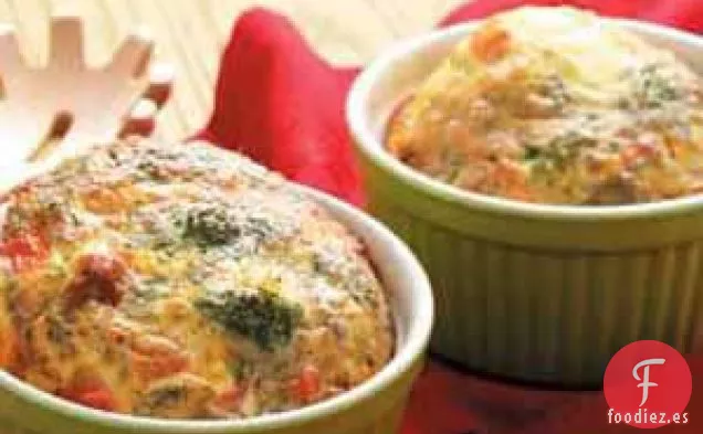 Tazas de quiche de tocino y brócoli