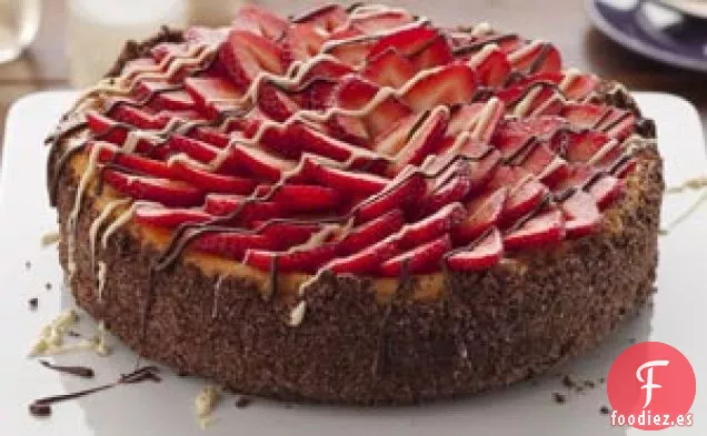 Tarta de queso con fresas y champán