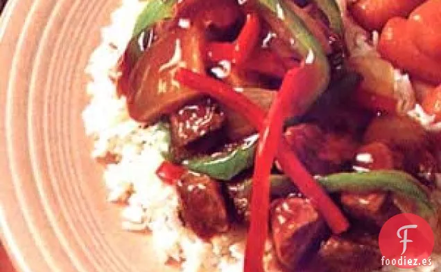 Carne de res y pimientos