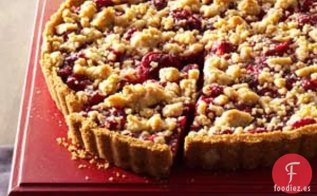 Tarta crujiente de arándanos y naranja