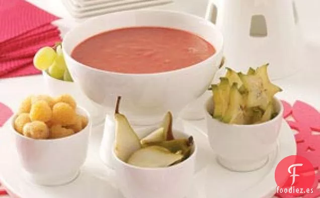 Fondue de fresa caliente