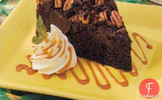 Tarta de nueces y fudge