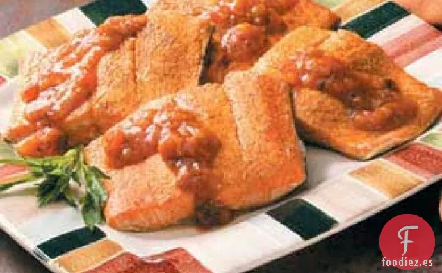 Salmón con salsa dulce