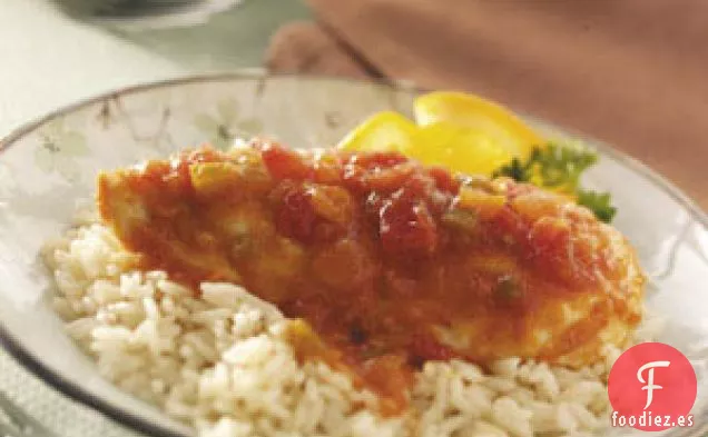 Pollo con salsa de albaricoque y naranja