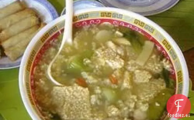 Sopa China de Arroz Chisporroteante