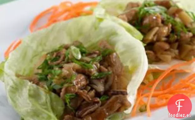 Envolturas de Lechuga con Cerdo Especiado
