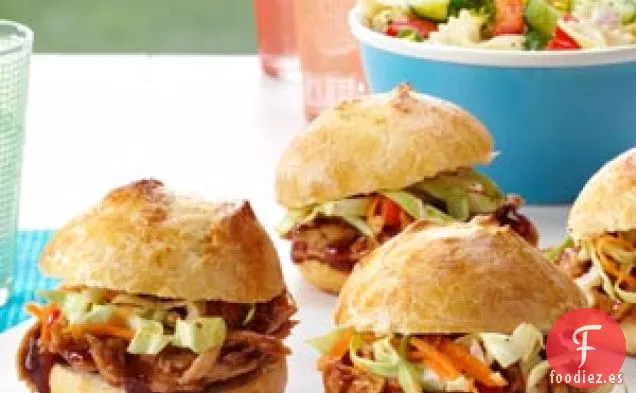 Mini hamburguesas de pollo a la barbacoa