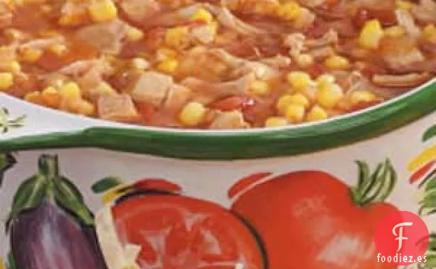 Sopa picante de pollo y tomate
