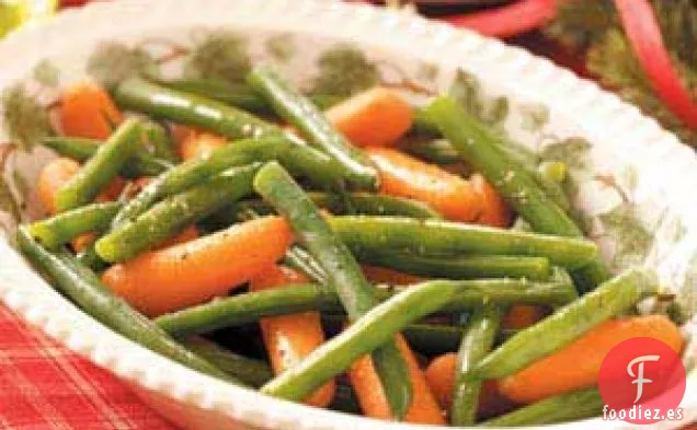 Zanahorias y judías verdes glaseadas