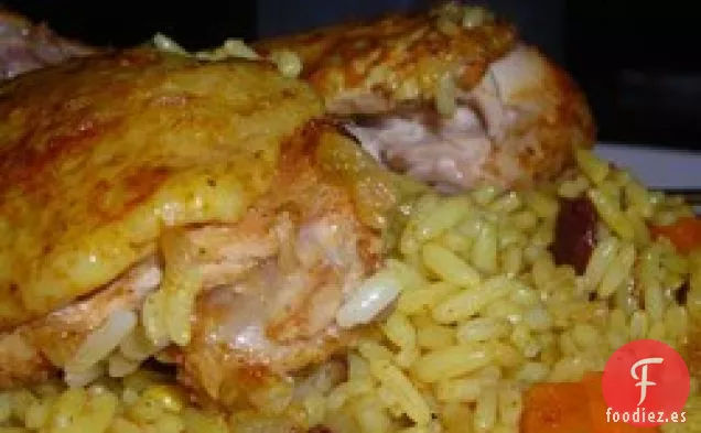 Pollo y arroz Bombay