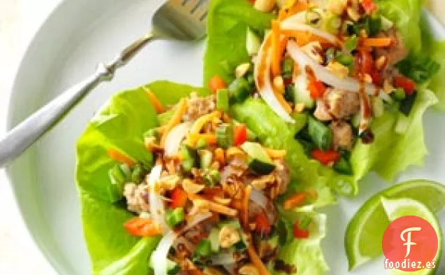 Rollitos de lechuga con cerdo vietnamita