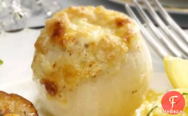 Cebollas rellenas de tres quesos
