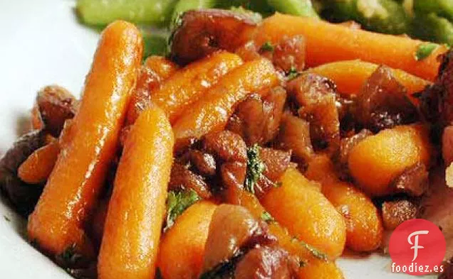 Zanahorias Glaseadas con Castañas Confitadas