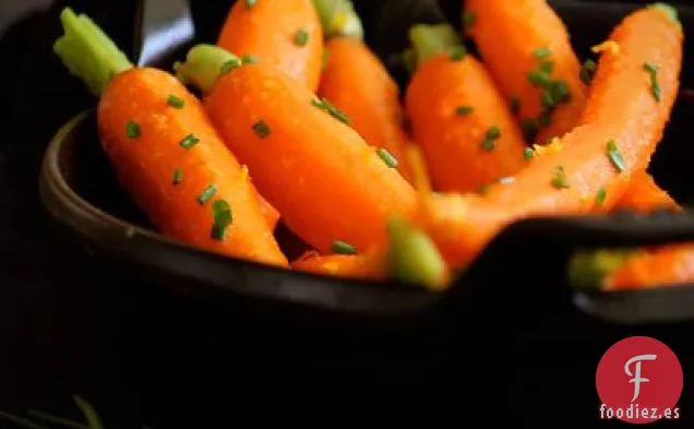Zanahorias con aroma a Jengibre Con Ralladura de Mandarina y Cebollino