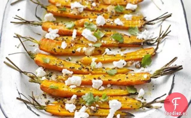 Zanahorias Asadas Con Queso De Cabra