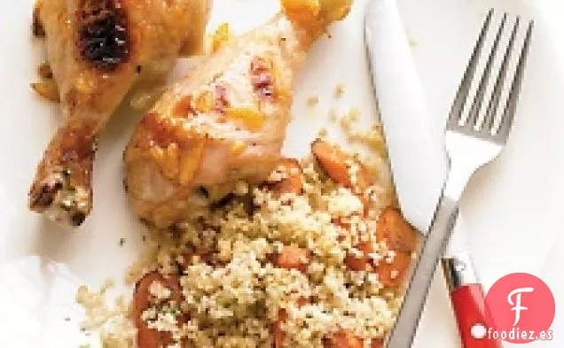 Pollo glaseado De Naranja Con Zanahorias Y Bulgur