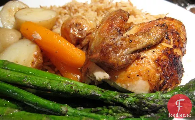 Pollo Asado Con Patatas Y Zanahorias