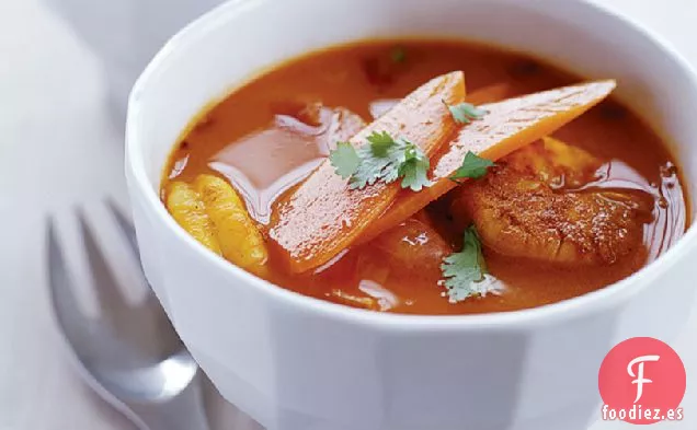 Sopa de Camarones al Curry y Zanahoria