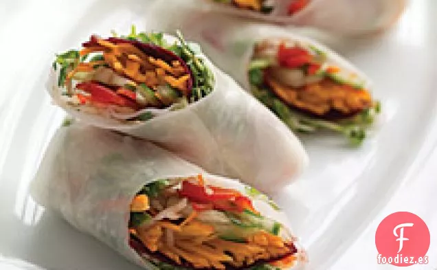 Rollitos De Primavera Con Salsa De Zanahoria y jengibre