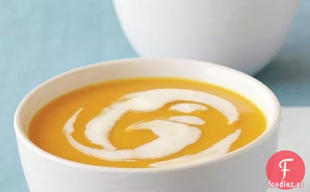 Sopa de Calabaza con Mantequilla de Jengibre y Jalapeño