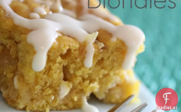 Blondies De Jengibre Confitadas Y Trozos De Chocolate Blanco Y Calabaza