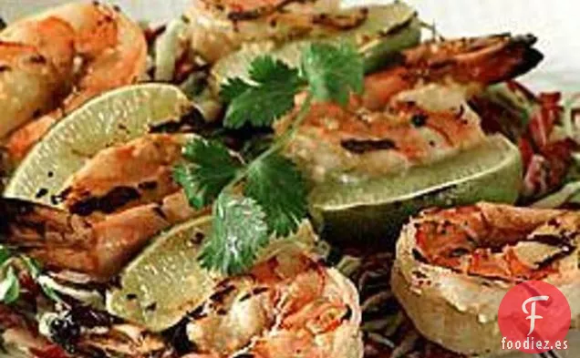 Camarones A La Parrilla Con Jengibre Y Lima