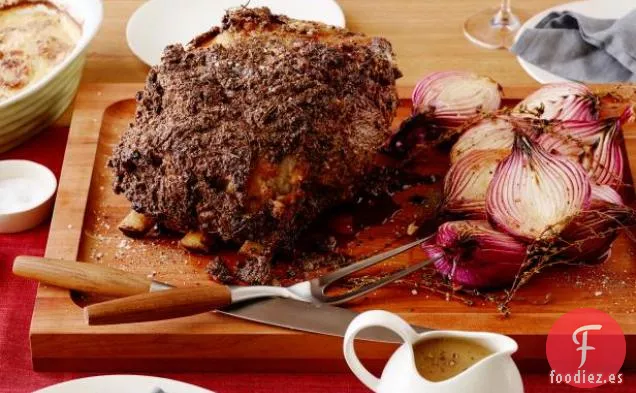 Costilla de Carne Asada con Corteza de Rábano Picante