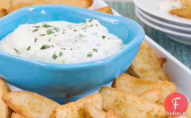 Rodajas De Patata Asada Con Mayonesa De Estragón
