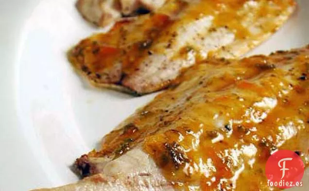 Pompano con Esmalte de Barbacoa Tropical