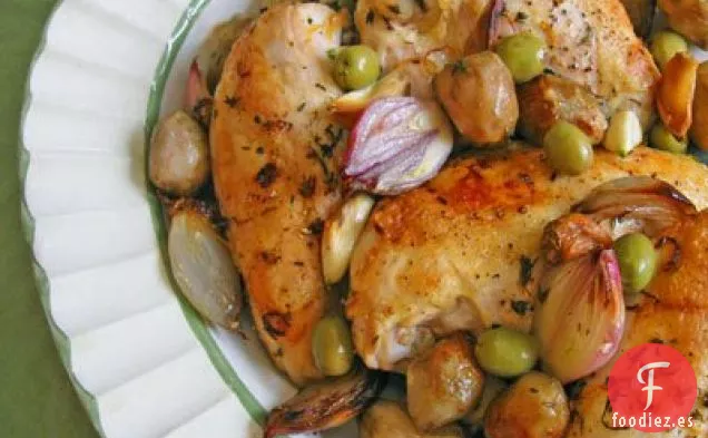 Pechugas de Pollo Asadas y Alcachofas de Jerusalén