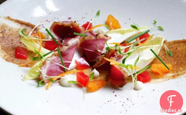 Pastrami De Pato, Dátiles Medjool Y Ensalada De Naranja Sanguina