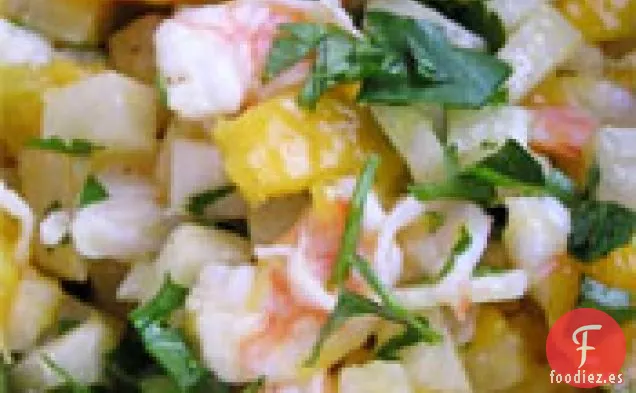 Cena de esta noche: Ensalada de Camarones, Jícama y Mango