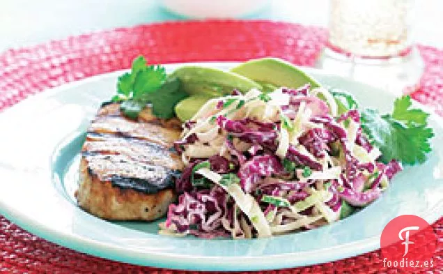 Ensalada de Repollo al estilo mexicano Con Jícama, Cilantro y Lima