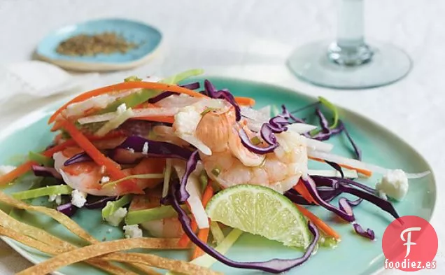 Ensalada de Camarones con Vinagreta de Cilantro y Lima