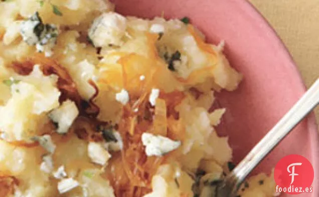 Puré De Papas Y Chirivías Con Cebollas Caramelizadas Y C Azul