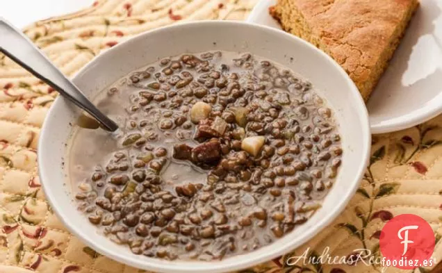 Sopa De Jamón Y Lentejas