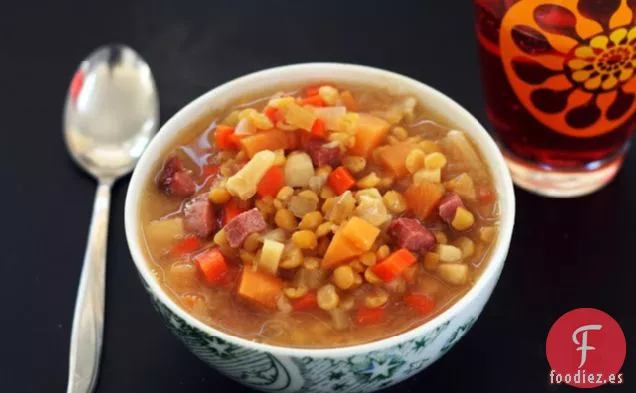 Sopa de Verduras de Guisante Partido Amarillo Soleado